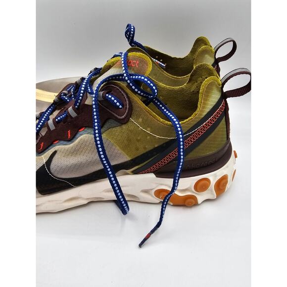 NIKE ELEMENT REACT 87 MOSS/ORANGE/BLACK AQ1090-300 SZ 9 LIGHTWEIGHT 2019 main image 8